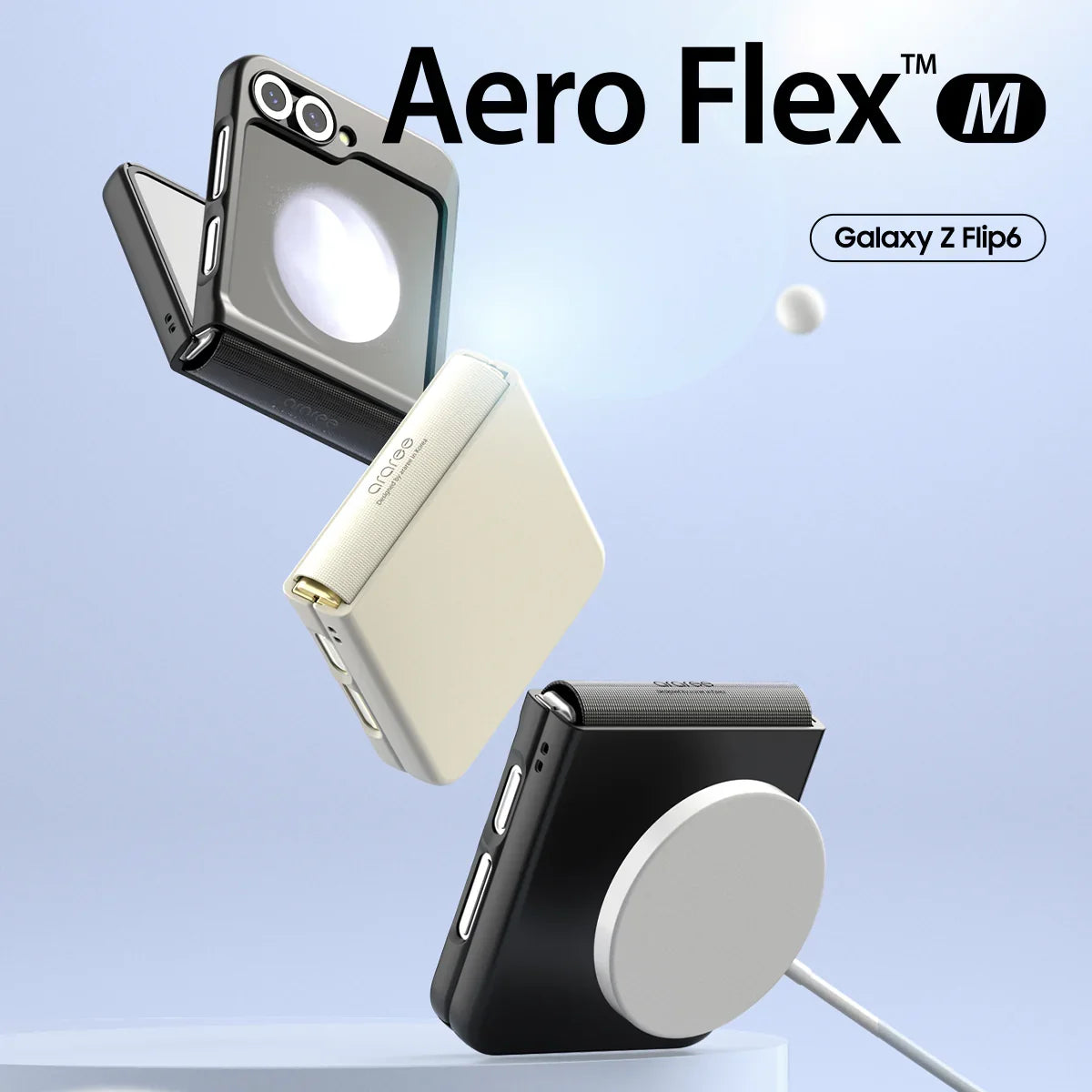 Araree Samsung Z Flip 6 Aero Flex Magsafe Case - Black - Tashqila Araree Samsung Z Flip 6 Aero Flex Magsafe Case - Black - Tashqila
